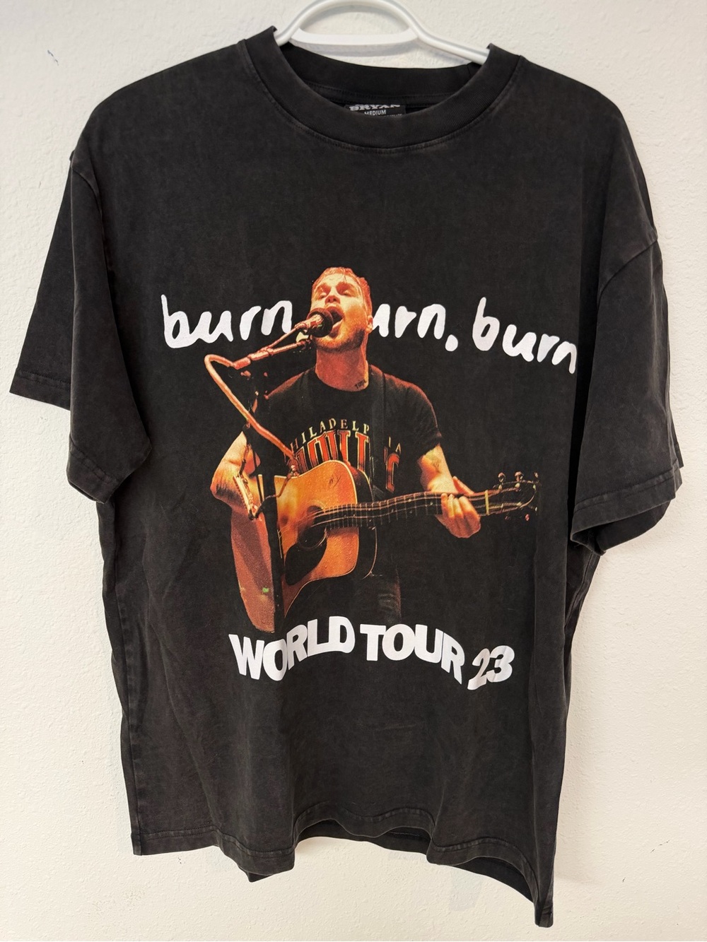 Zach Bryan Burn, Burn World Tour 23 Black Graphic Tee